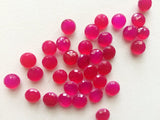 8mm Pink Chalcedony Round Faceted Stones, Loose Pink Chalcedony Double Side