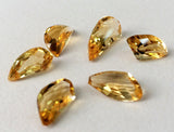 6x11mm-7x15mm Citrine Fancy Shape Cut Stone Lot, Faceted Rare Citrine, 3 Pcs