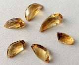 6x11mm-7x15mm Citrine Fancy Shape Cut Stone Lot, Faceted Rare Citrine, 3 Pcs