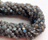 6-7mmLabradorite Faceted Coin Beads, Natural Labradorite Straight Drill Faceted