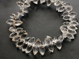 4x8 mm Crystal Quartz Faceted Puff Marquise Beads, Crystal Quartz Faceted Beads