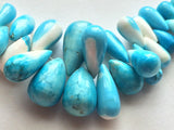 4x6 mm-11x21 mm Turquoise Plain Drop Beads, Turquoise Plain Teardrop Briolettes