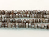 7-10mm Boulder Opal Faceted Beads, Gray Boulder Opal Faceted Rondelle Beads