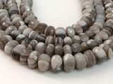 7-10mm Boulder Opal Faceted Beads, Gray Boulder Opal Faceted Rondelle Beads