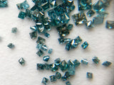 1-2mm Blue Princess Cut Faceted Square Blue Diamond For Jewelry (0.25Cts- 1Ct)