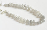 2x2.5mm-2x3mm White Diamond Faceted Briolette Beads, Diamond Tear Drops