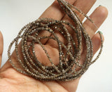 1.5-2.5mm Brown Sparkling Faceted Diamonds Beads For Jewelry (4IN To 16IN)