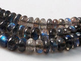 7-8.5mm Labradorite Plain Rondelles, Natural Labradorite Plain Bead, Flashy Blue