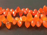 5x9 mm-7x14 mm Carnelian Bead, Carnelian Faceted Puffed Marquise Bead, Carnelian