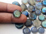 10-12mmLabradorite Octagon Cabochons, Labradorite Flat Back Cabochons