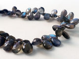 5x8 mm-8x12 mm Labradorite Faceted Pear Beads, Natural Labradorite, Beautiful