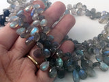 5x8 mm-8x12 mm Labradorite Faceted Pear Beads, Natural Labradorite, Beautiful