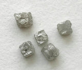 3.5-4.5mm White Gray Diamond Box Cube Natural Drilled Rough Diamond