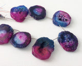 27-38 mm Solar Quartz Beads, Shaded Pink & Blue Slices, Solar Quartz Slices