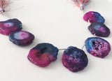 27-38 mm Solar Quartz Beads, Shaded Pink & Blue Slices, Solar Quartz Slices