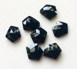 14-16mm Black Onyx Rose Cut Cabochon, Black Onyx Fancy Cut Flat Back Cabochons