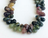 5x8mm-6x9mm Multi Tourmaline Teardrop Beads, Raw Multi Tourmaline Briolette