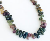 5x8mm-6x9mm Multi Tourmaline Teardrop Beads, Raw Multi Tourmaline Briolette