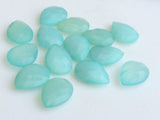 13x18mm Aqua Blue Chalcedony Pear, Double Side Faceted Blue Chalcedony, 7 Pieces