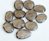 12-18mm Smoky Quartz Cabochons, Smoky Quartz Rose Cut Flat Back Cabs