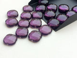 15mm Purple Hydro Quartz Fancy Floral Cabochon, Purple Hydro Quartz Clover Shape
