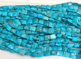 9-12 mm Chinese Turquoise Chewing Gum Cut Beads, Chinese Turquoise Rectangle