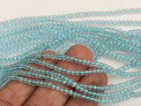 3mm Aqua Coated Quartz Beads, Aqua Quartz Micro Faceted Rondelle Beads, 13 Inch