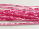 3mm Pink Coated Quartz Faceted Rondelles Pink Quartz Micro Faceted Rondelle Bead