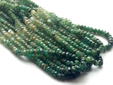 3.5-4mm Green Emerald Shaded Faceted Rondelle Beads, Emerald Faceted Rondelles