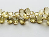 10x16 mm-12x18 mm Lemon Quartz Micro Faceted Pear Shaped Briolettes, Lemon