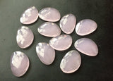 21x30mm Rose Pink Chaledony Rose Cut Stones, Rose Chalcedony Double Side Faceted
