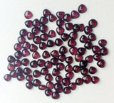 5-5-6mm Mozambique Garnet Heart Cabochons, Garnet Plain Heart Flat Back
