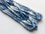 6mm Blue Opal Plain Cube Beads, Shaded Blue Opal Plain Box Beads, Shaded Opal