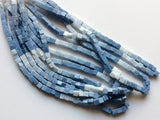 6mm Blue Opal Plain Cube Beads, Shaded Blue Opal Plain Box Beads, Shaded Opal