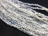 6-6.5mm Rainbow Moonstone Coins, Rainbow Moonstone Faceted Round Coin Beads