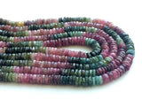 5-5.5 mm Multi Tourmaline Tyre Beads, Tourmaline Spacer Beads, 13 Inch Multi