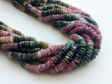 5-5.5 mm Multi Tourmaline Tyre Beads, Tourmaline Spacer Beads, 13 Inch Multi