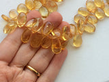 7x11mm-9x14mm Citrine Plain Pear Briolettes, Natural Citrine Plain Pear, Citrine