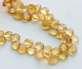 10-12 mm Citrine Plain Heart Briolettes, Natural Citrine Plain Beads, Citrine