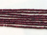 2.5-3 mm Garnet Plain Tiny Tube Beads, Garnet Beads, Natural Garnet For Necklace