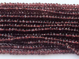 3-3.5mm Garnet Faceted Rondelles, Tiny Beads, Natural Garnet For Necklace, Loose