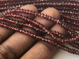 3-3.5mm Garnet Faceted Rondelles, Tiny Beads, Natural Garnet For Necklace, Loose