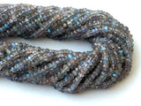 3.5-4mm Labradorite Labradorite Facet Rondelles Blue Fire Stone Tiny Bead 13 In