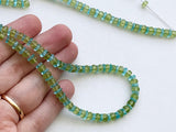 5mm Peridot & Neon Apatite Beads, Peridot Faceted Rondelles and Neon Apatite