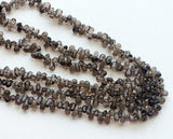 3x5.5mm-4x7mm Smoky Quartz Plain Rough Teardrops, Smoky Quartz Briolettes, 13 In