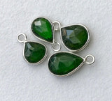 9-13mm Chrome Diopside Connectors, Chrome Diopside Faceted Pear Both Side Cut