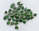 9-13mm Chrome Diopside Connectors, Chrome Diopside Faceted Pear Both Side Cut