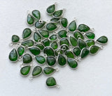 9-13mm Chrome Diopside Connectors, Chrome Diopside Faceted Pear Both Side Cut