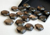 14-15mm Smoky Quartz Hexagon Shape Gemstones, Smoky Quartz Faceted Both Side Cut