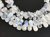 3x4 mm-7x12 mm Rainbow Moonstone Plain Tear Drop Beads, Moonstone Plain Drop